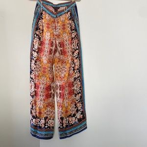 Anthropologie wide leg patterned lightweight pants